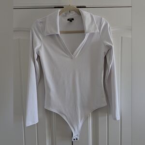 Express White Long Sleeve Bodysuit